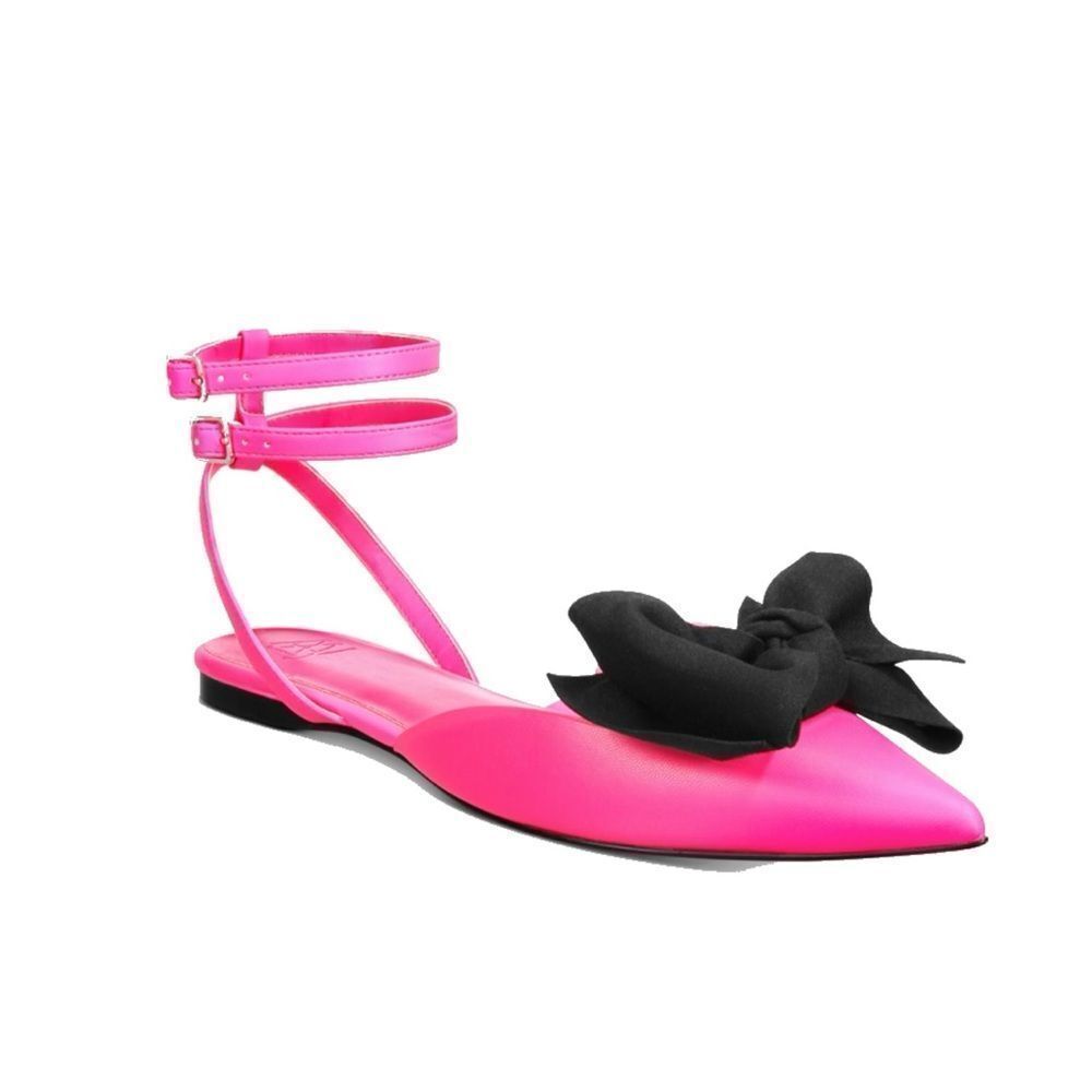 ⭕️ AAJ By Aminah Hot Pink Sudana Bow Strap Flats